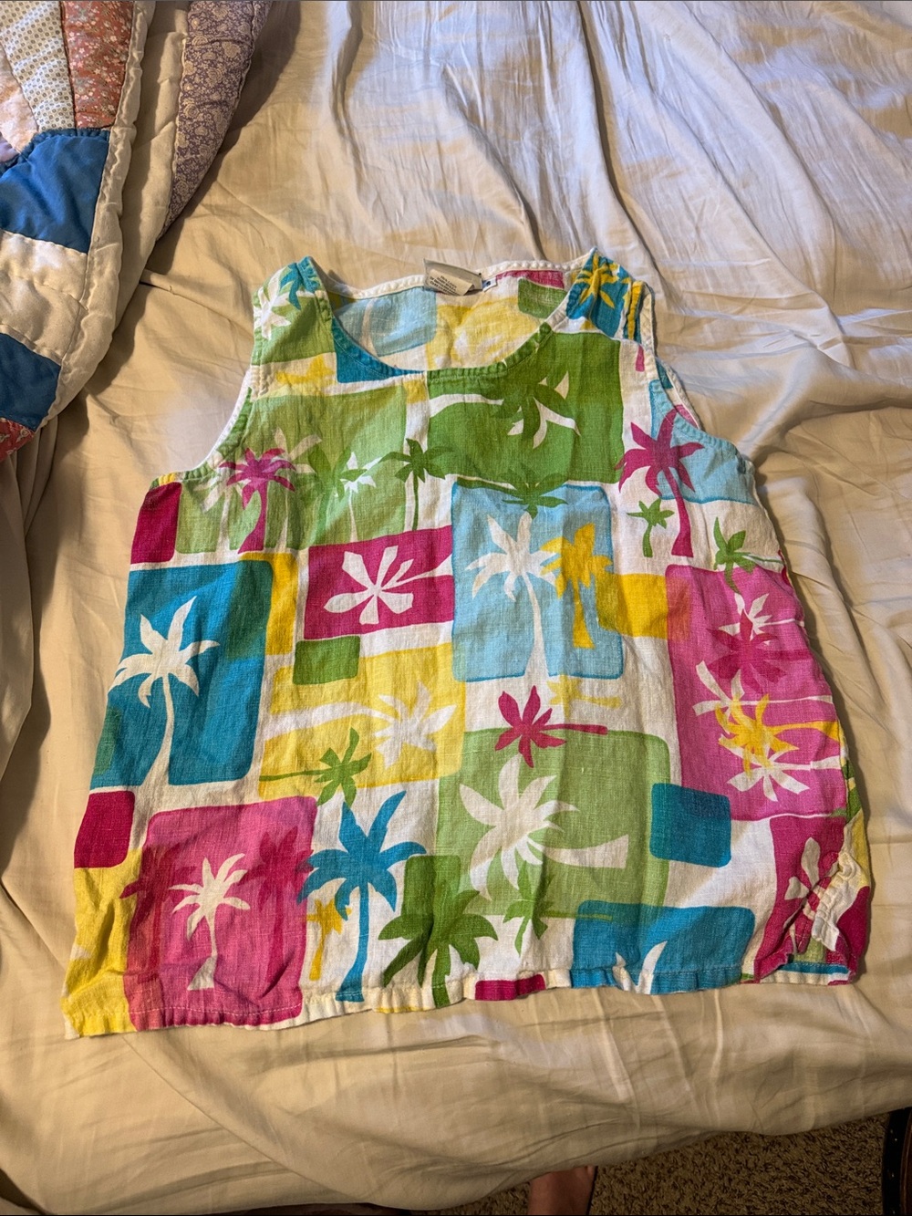 Hot Cotton tropical 100% linen womens tank